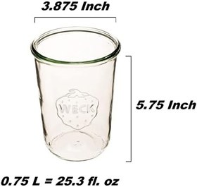 Resim Weck Konserve Kavanozları 743 - Şeffaf Camdan Weck Kalıp Kavanozları - Çevre Dostu Konserve Kavanozu - Kapaklı Gıda Saklama Kapları Hava Geçirmez - 3/4 Litre Uzun Kavanoz Seti - Kapaklı 4'lü Kavanoz 