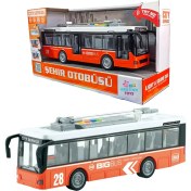 Resim Brother Toys Şehir Otobüsü Ön ve Orta Kapısı Açılabilen Sesli Işıklı Oyuncak Troleybüs Otobüs 29 cm 