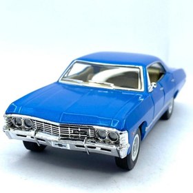 Resim Kinsmart 1:43 1967 Mavi Chevrolet Impala Çek Birak Metal Araba 