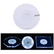 Resim Usb Şarj Led Işık Up Akrilik Coaster Şeffaf Kristal Baz Beyaz Işık , Boyut:100x10mm Tur 1 Adet 