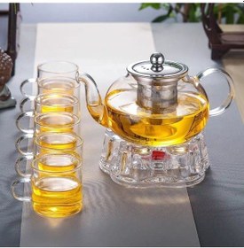 Resim Toptanfoni Borasilikat Cam Büyük Çaydanlık 800ml Şeffaf 