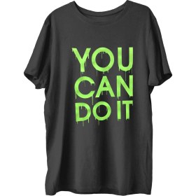 Resim Top Glory Youcan Baskılı Penye Boks Sporcu T-Shirt 
