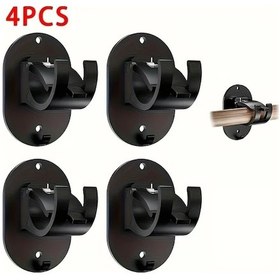 Resim Fochsia Siyah 4lü Kendinden Yapışkanlı Perde Askılığı Kolay Kurulum Mutfak Banyo 