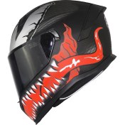 Resim Mts M-910 Starline Güneş Vizörlü Kask Mat Siyah Kırmızı 