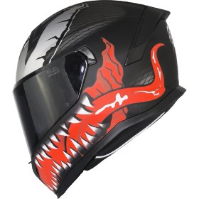 Resim Mts M-910 Starline Güneş Vizörlü Kask Mat Siyah Kırmızı 