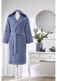 Resim Özdilek Douce Kapüşonlu Bornoz Indigo 