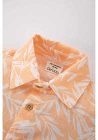 Resim Defacto Erkek Bebek Desenli Flamlı Poplin Kısa Kollu Gömlek Z8877A223HSOG294 Turuncu 