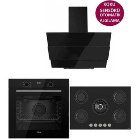 Resim Ferre Icon Plus 75 Serisi QBL63CS-RS035-SMRCW600 3lü Cam Ankastre Set 