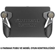 Resim Polham 6 Parmak Tüm Tabletler İle Uyumlu Pubg Ve Mobil Oyun Kontrol Adaptörü, Kaymaz Çizmez Joystick 
