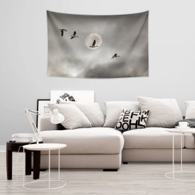 Resim Vagonik Kırlangıç Gökyüzü Duvar Örtüsü Halısı 70 x 100 cm 