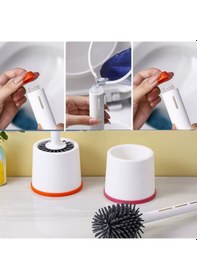 Resim River World Klozet Ve Tuvalet Fırçası Silikon Deterjan Hazneli Çok Renkli 