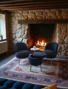 Resim Zinnet Design Bella Oturma Takımı–İkili Koltuk, İki Adet Berjer ve Bir Adet Sandıklı Puf, Ofis & Salon Kullanımı 