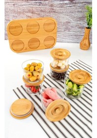 Resim Bambum Lincoln - 13 Parça Cam Kahvaltılık Takımı Ahşap 