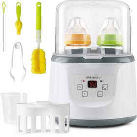 Resim 6sı 1 Arada Biberon Isıtıcı, Süt Isıtma, Sterilizasyon, Defrost, Çiftli Tasarım ve LED Ekranlı 