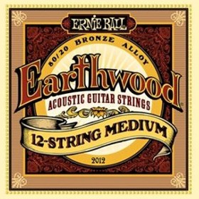 Resim Ernie Ball P02012 Earthwood Medium 80/20 Bronze 12 Telli Akustik Gitar Teli 