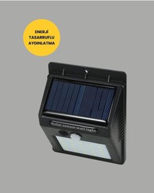 Resim Güneş Paneli İle Şarj Olan 20 Led Dış Mekan Hareket Sensörlü Lamba Çok Renkli 