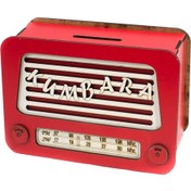 Resim Kumbara Ahşap Nostaljik Kumbara Kırmızı 