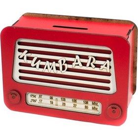 Resim Kumbara Ahşap Nostaljik Kumbara Kırmızı 