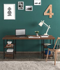 Resim Evdemo Buket Lüx Ceviz Çalışma Masası 