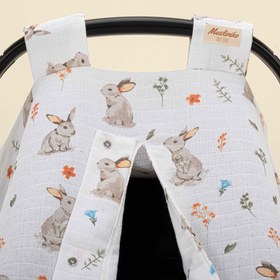 Resim Puset Örtüsü - Tek Taraflı - Kahverengi Tavşan 