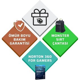 Resim Monster Abra A7 V15.5.4 i5-13500H 16 GB 1 TB RTX3050 17.3"Dos FHD Dizüstü Bilgisayar 