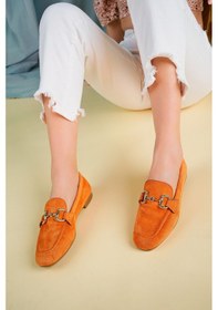 Resim Muggo Mona Metal Tokalı Deri Kadın Loafer Günlük Ayakkabı 001 