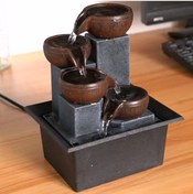 Resim Hangfox Masaüstü Feng Shui Su Fıskiyesi, Sarı Led Işık Ve Sessiz Pompa İle Ev Ofis Dekorasyonu Jr2020, Avustralya Standardı 220-240v 