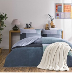 Resim Taç Larive Ranforce Çift Kişilik Battaniyeli Kış Seti Mavi 000000001000050236 MAVI 