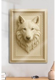 Resim 3d Metal Baskı - Kurt Figürlü Türk Dekoratif Tablo, Sanat, Ev Dekorasyon 