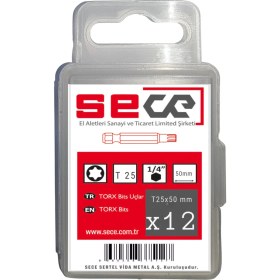 Resim Sece 1/4'' Torx Bits Uç T25X50 mm 12 Adet 