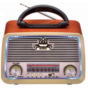 Resim All Avcill 301 Şarjlı Nostaljik Görünümlü Radyo Bluetoothlu Mp3 Çalar Radyo Müzik Kutusu ( Açık Kahve ) 