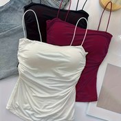 Resim 3 Adet Kadın Kolsuz Piliseli Camisol Üstler - Seksi Dar Kesim Yaz Modası, Kore Stili, Düz Renk Spandeks Karışımı, Rahat Esnek Günlük Giyim 