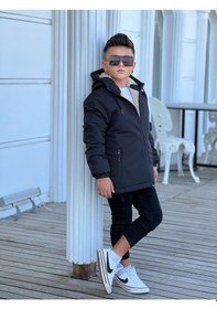 Resim Pina Kids Erkek Çocuk Kapüşonlu İçi Kürklü Mont Km3050 Siyah 