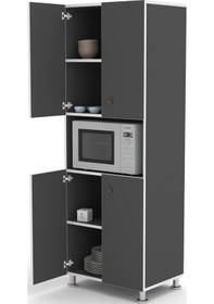 Resim Kenzlife fırın dolabı bedriye gri 185*66*45 mutfak banyo kiler ofis 