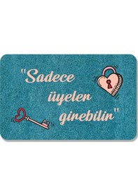 Resim Dijital Baskılı Hoş Geldiniz Yazılı Çiçek Desenli Kapı Önü Paspası İç Ve Dış İçin Yıkanabilir Kaymaz Pembe 