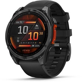 Resim Garmin Fenix 8 47 MM Amoled Slate Gri Siyah Silikon Kayışlı Akıllı Saat Garmin