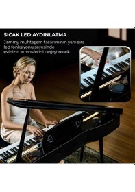 Resim Maxword Jammy Yüksek Kaliteli Hammer Action 88 Tuşlu Dijital Piyano Siyah 