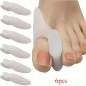 Resim 6'lı Paket Toka Kapatmalı Silikon Ayırıcılar - Ayarlanabilir Halluks Valgus Ayırıcısı, Ayak Bakım Aracı, Sadece Elde Yıkama 