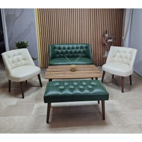 Resim Azra Aksesuar Deri Çay Seti Koltuk Takımı Oturma Grubu Cafe Mobilya Ofis-Büro Mobilya Balkon Mobilya 