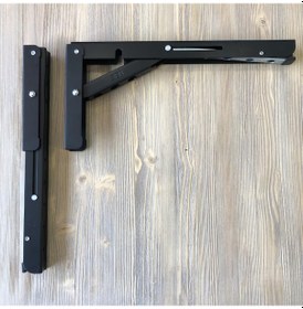 Resim Mandallı Katlanabilir Masa Konsolu 1 Çift Siyah 30cm 