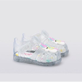 Resim Igor Tobby Gloss Unicornio Kız Şeffaf Simli Sandalet S10309-091 Beyaz 