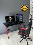 Resim Hey Modüler Mobilya Heygaming2 Profesyonel Oyuncu Masası Siyah Kırmızı 110 CM 