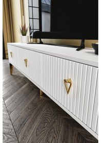 Resim 180 CM ZEUGMA MDF MEBRAN KAPAK BEYAZ GOLD 