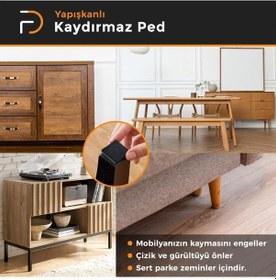 Resim Furndiy Kendinden Yapışkanlı Kare Kaydırmaz 30 Mm X 30 Mm Siyah 21 Parça Siyah 