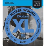 Resim D'Addario EJ21 Nickel Wound Jazz Light Elektro Gitar Teli (12-52) 