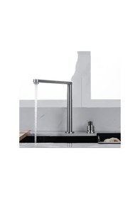 Resim Mutfak Eviye Bataryası Asansörlü Yeni Sistem Mat Krom Nikel 