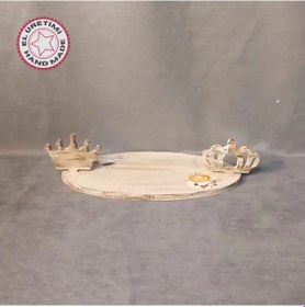 Resim Uretti - Gülnur 8452 - 3415 El Yapımı Hayat Arkadaşı Temalı Ahşap Tepsi 1 Adet 