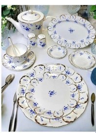 Resim Royking Queen Blue 44 Parça Kahvaltı Takımı Desenli 