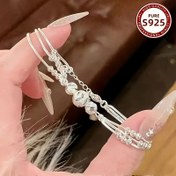 Resim Şık 925 Gümüş Kadın Bilekliği - Şanslı Şans, Çeşitli Şanslı Şanslar ve Boncuklar ile Çok Katmanlı Tasarım, Ona Mükemmel Hediye, Günlük Giyim veya Hediye, Her Gün Şık Bileklik|Şık Bileklik|Gümüş Bileklik 