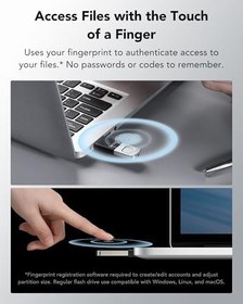 Resim Lexar JumpDrive Fingerprint F35 PRO 64 GB USB 3.0 Flash Sürücü, 300 MB/s'ye kadar okuma/150 MB/s yazma, USB bellek, 10 parmak izi kimliğine izin verilir, bellek çubuğu, PC/Laptop (LJDF35P064G-RNBNG) 